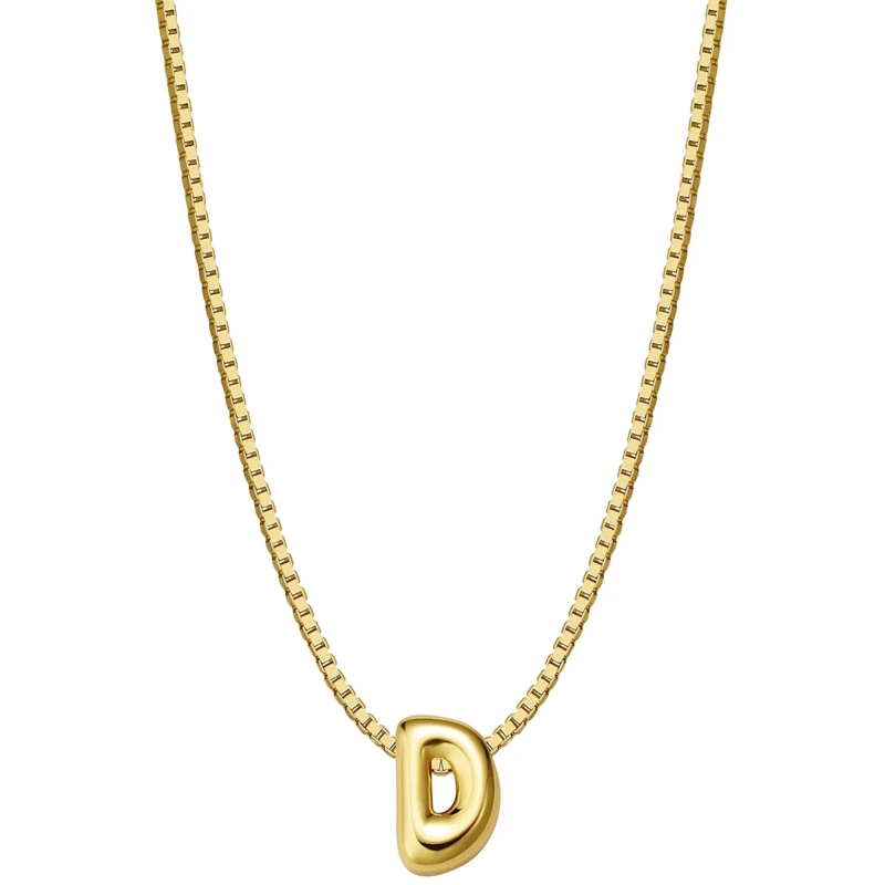 Glanzstücke München Mittellange Halskette Sterling Silber Halskette Buchstabe D gold