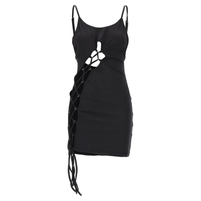 Heron Preston Mini-robe 'Lace-Up' Dress Black