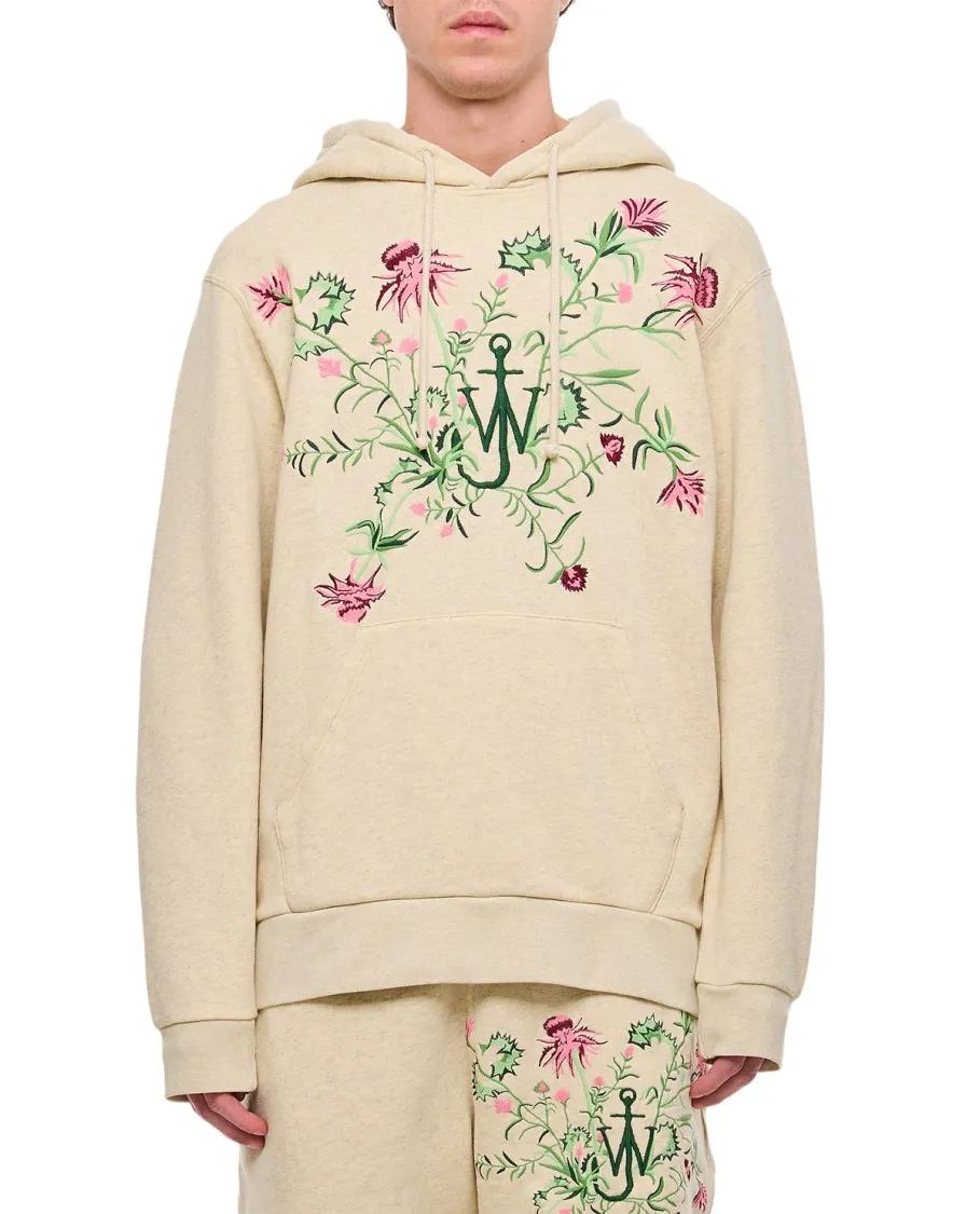 J.W.Anderson - Pol Thistle Embroidery Hoodie - Größe S - beige