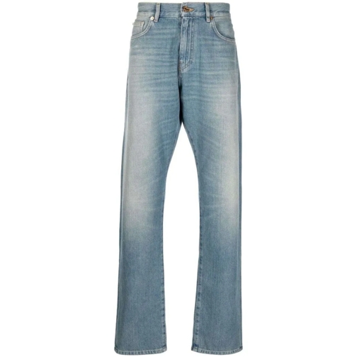 Versace Jeans Washed Straight-Leg Jeans Blue