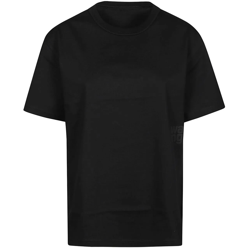 Alexander Wang T-Shirt Puff Logo Bound Neck Essential T-shirt Black schwarz
