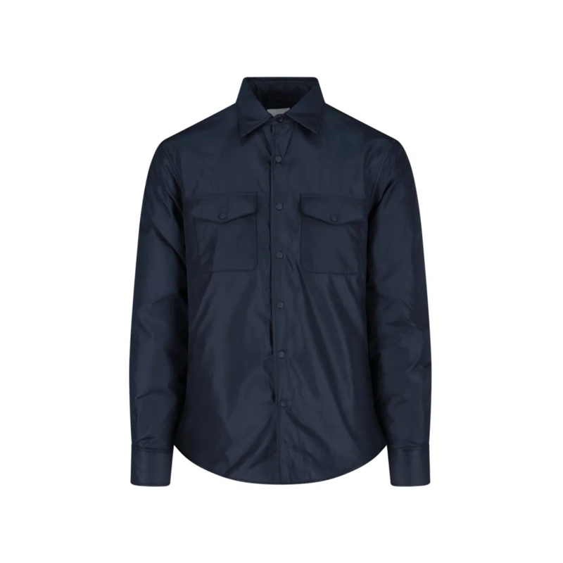 Aspesi Overhemd Modern Button-Down Shirt With Chest Pockets Blue