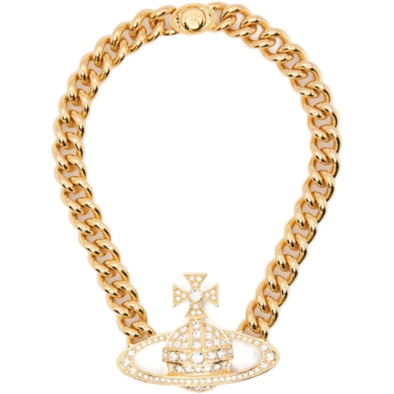 Vivienne Westwood Mittellange Halskette Neysa Chain Necklace Gold White weiß