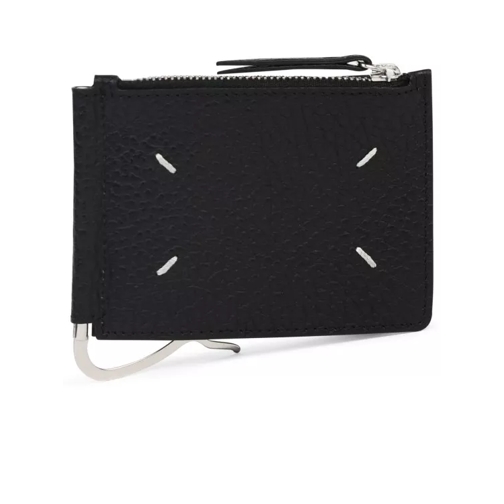 Maison Margiela 'Four Stitches' Black Leather Card Holder Black Porte-cartes