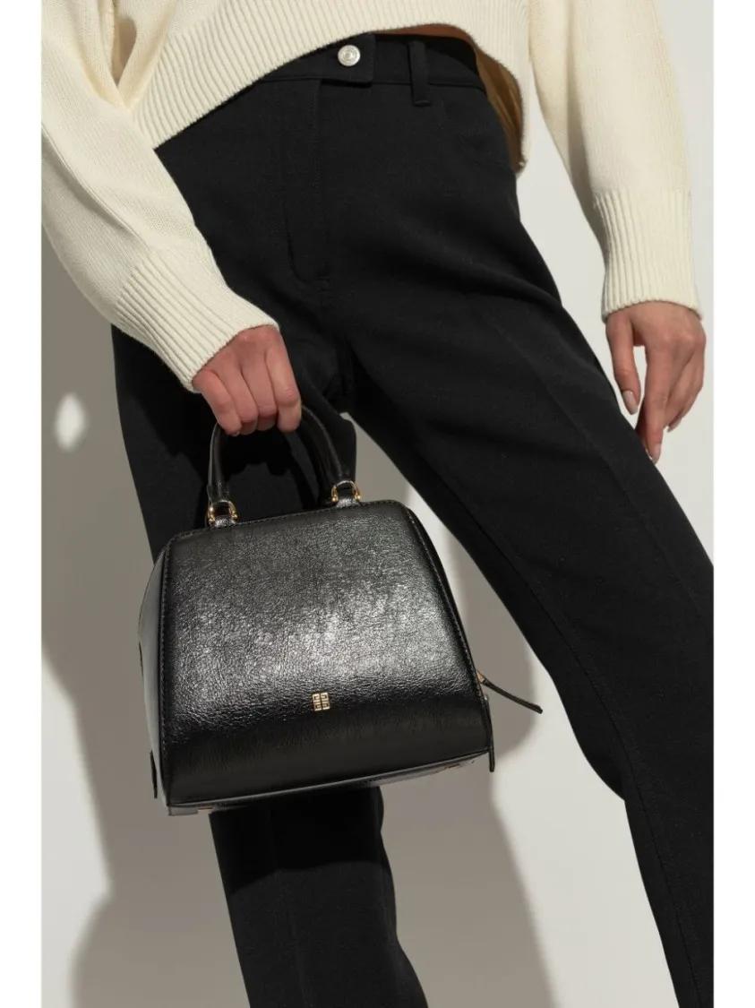 Thumbnail - Givenchy Crossbody Bags - Structured Grained Leather Handbag With Gold-Tone - Gr. unisize - in Schwarz - für Damen