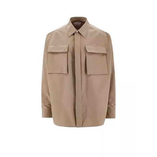 Alexander McQueen Cotton Shirt With Military Pockets Brown 