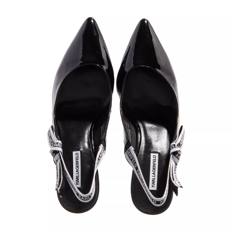 Karl Lagerfeld Pumps Panache Ribbon Sling Black Patent Lthr(Image 4)