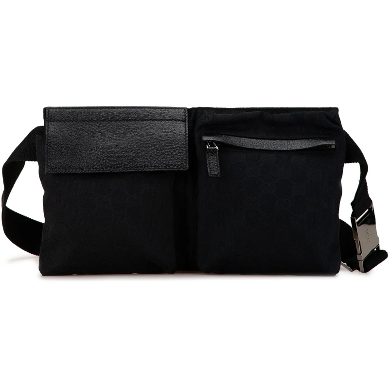 Gucci Sac de ceinture GG Canvas Double Pocket Belt Bag schwarz