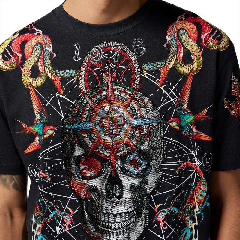 Philipp Plein T-Shirt Round Neck T-Shirt Tattoo Stones schwarz(Image 5)