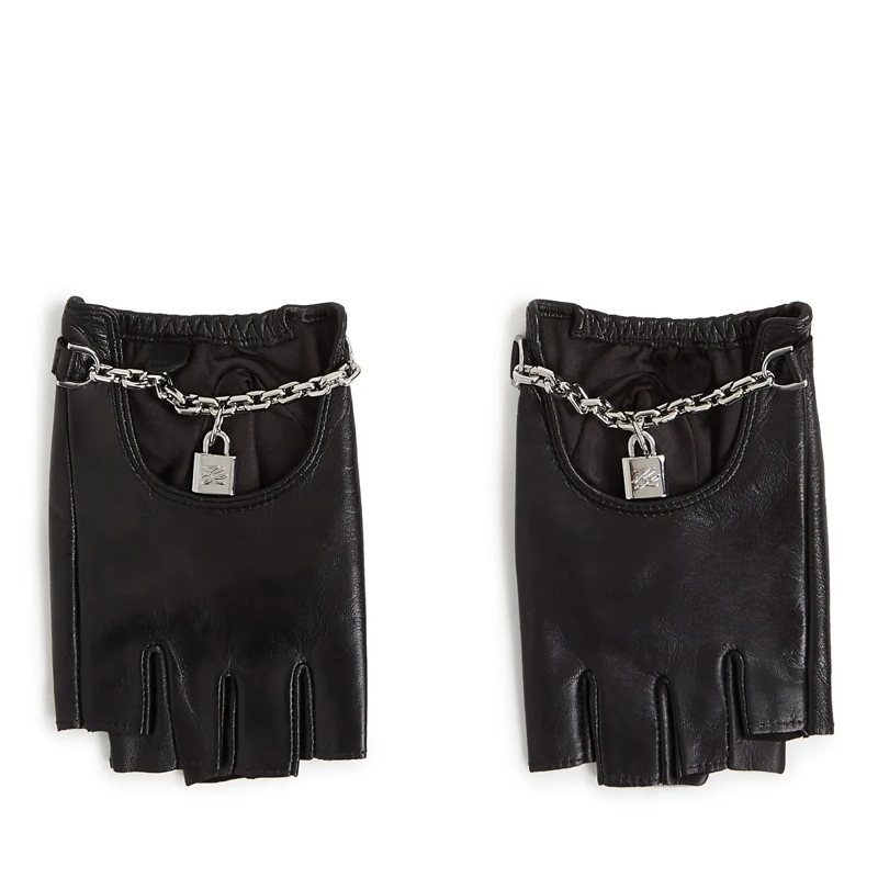 Karl Lagerfeld Handschuhe K/AUTOGRAPH FINGERLOSE HANDSCHUHE MIT VORHÄNGESCHL schwarz