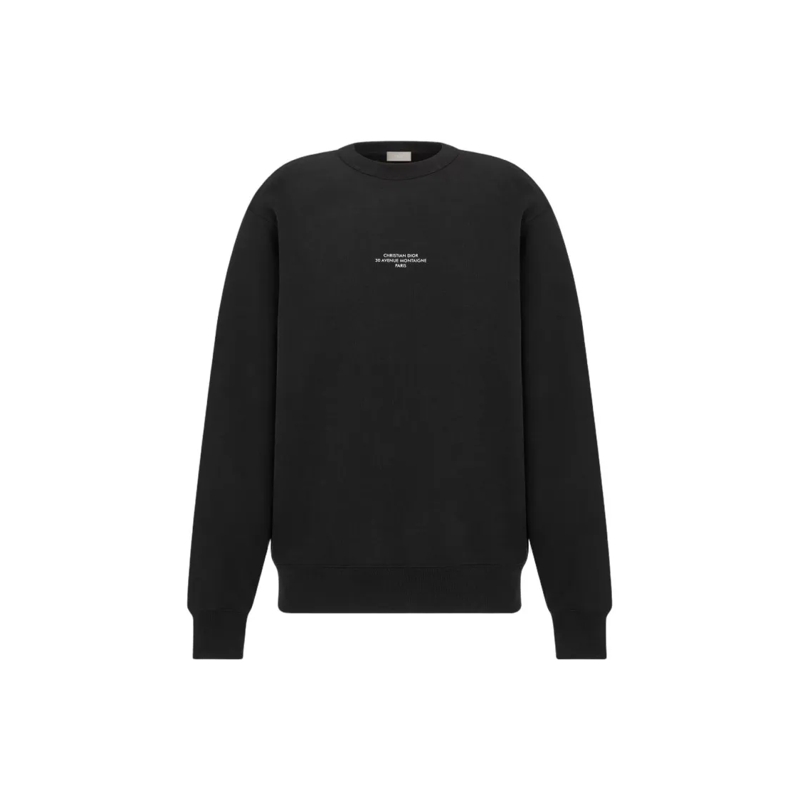 Christian Dior  Brushed Cotton Black Sweatshirt With Monogram Prin Black
