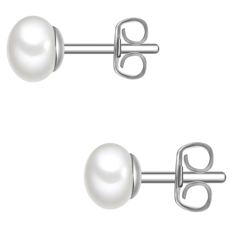 Glanzstücke München Ohrstecker Sterling Silber Perlen-Ohrstecker Süßwasser-Zuchtp weiss(Image 3)