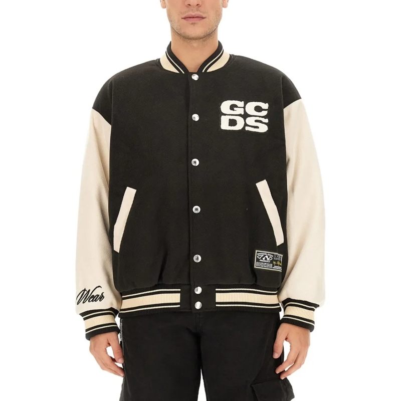 Gcds Blouson aviateur Wirdo Varsity Bomber Jacket Black