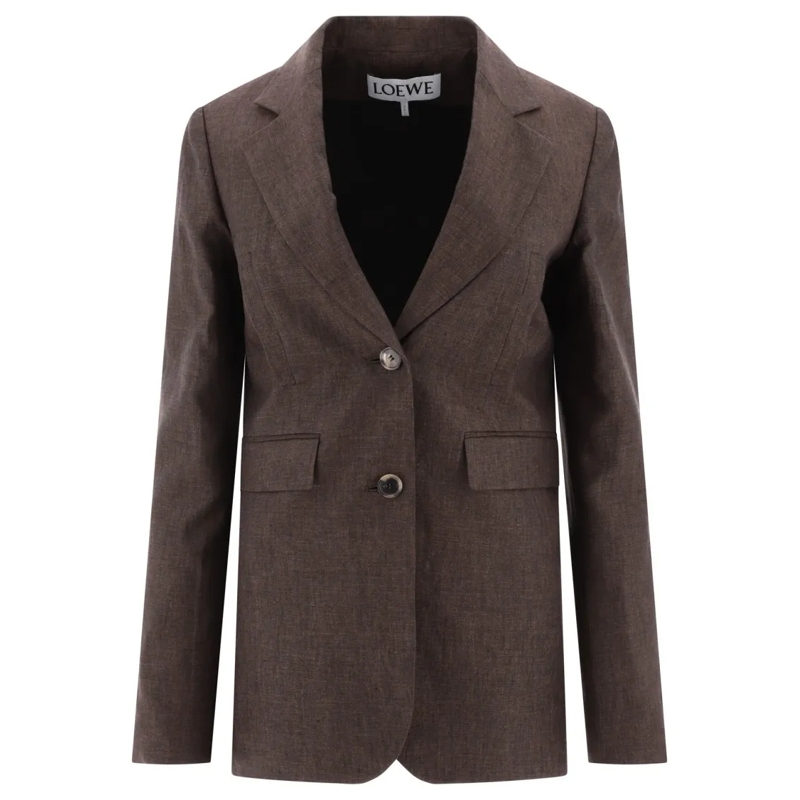 Loewe Blazer Tailored Brown Linen Blazer Brown