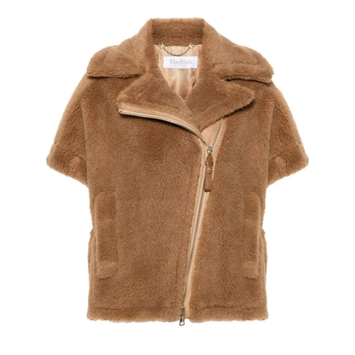 Max Mara  Camel Brown Shearling Coat Brown