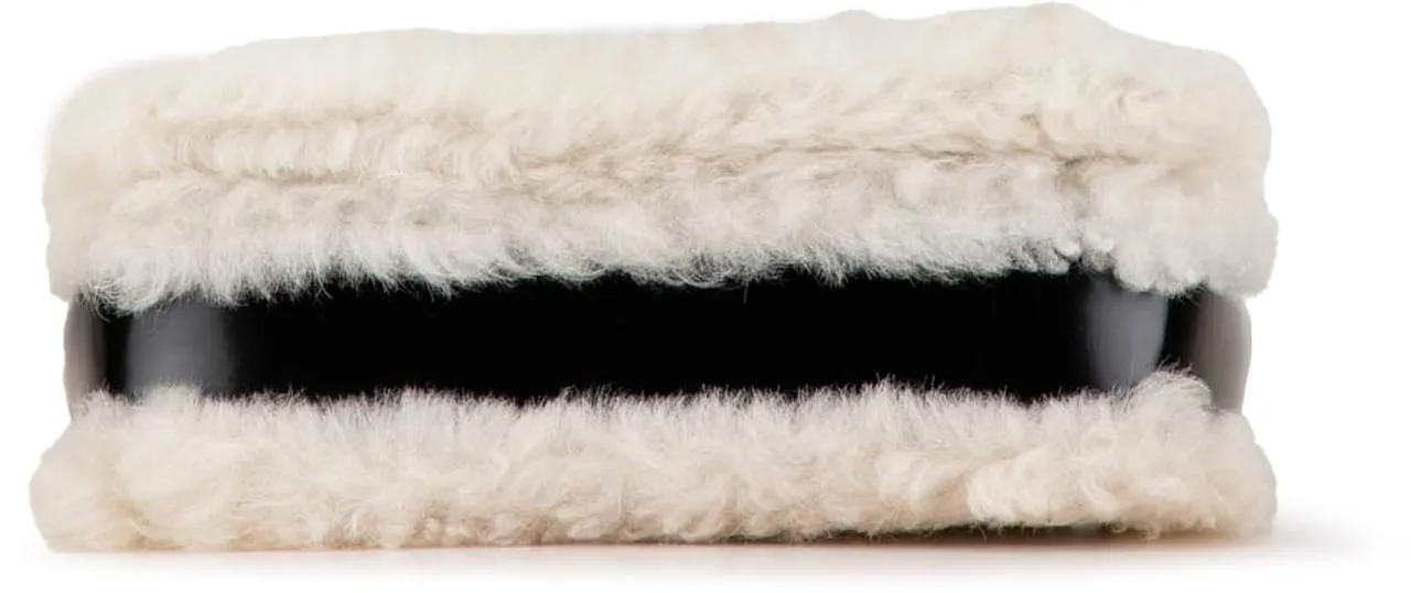 Burberry Hobo bags Medium Shearling Trimmed Coated Canvas Lola Crossb in zwart