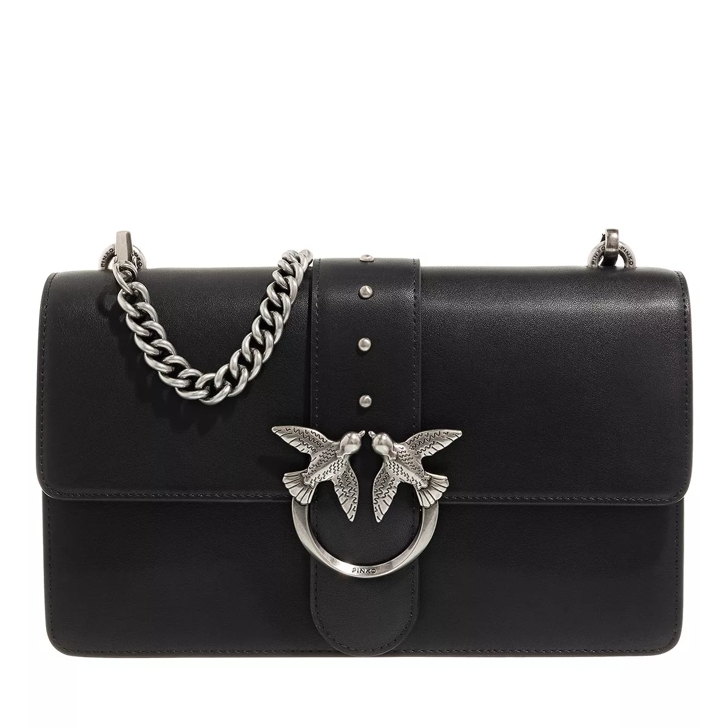 Pinko Love One Classic Cl Black Silver Crossbody Bag