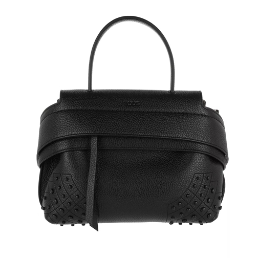Tod's Wave Bag Mini Hammered Leather Black Satchel