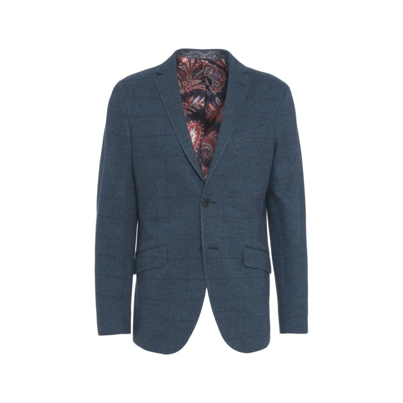 Etro Blazer Single-Breasted Blazer With Paisley Lining Blue