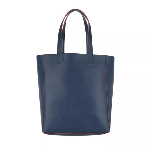 Abro Ruga Shopping Bag Calf Leather Navy/Red Borsa da shopping