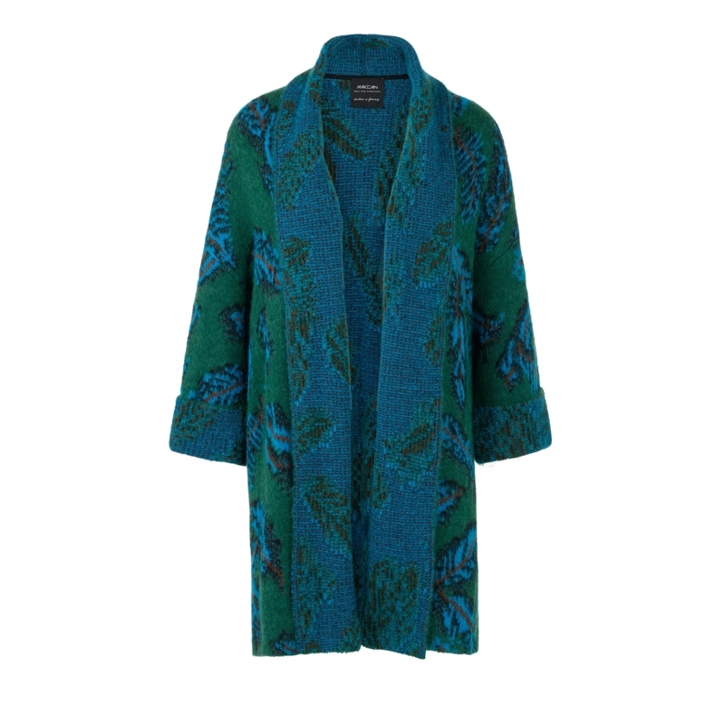 Marc Cain Wollen jas Mantel dark jade green