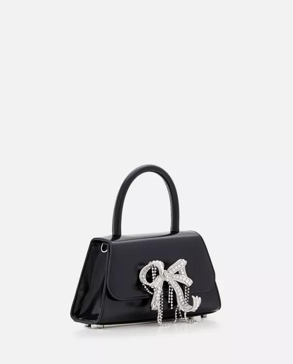 Self-portrait Crossbody bags Black Leather Mini Bow Bag in zwart