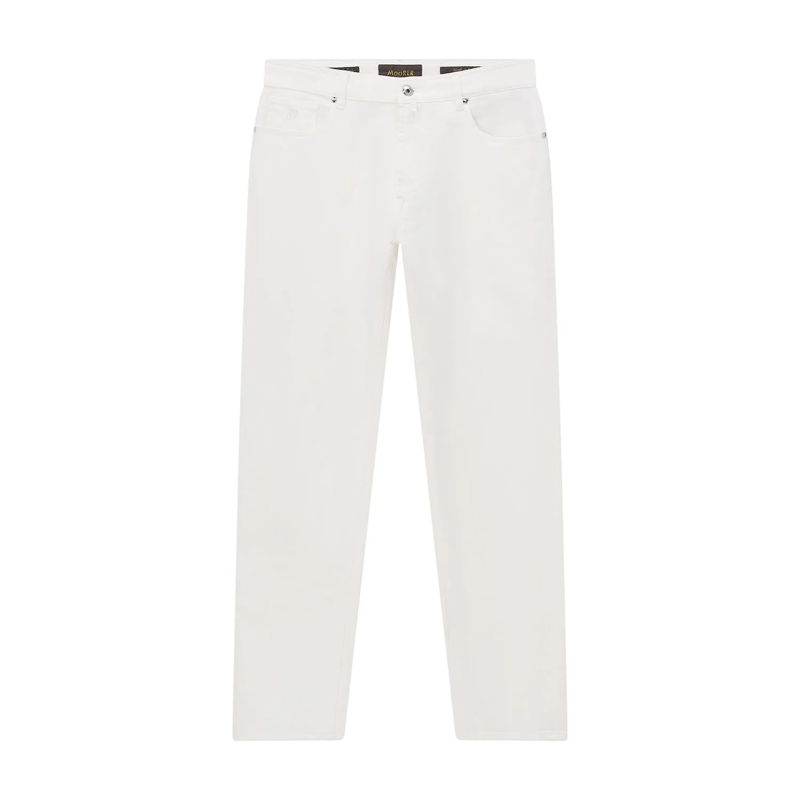 Moorer Freizeithose Regular-Fit Jeans Milton weiß