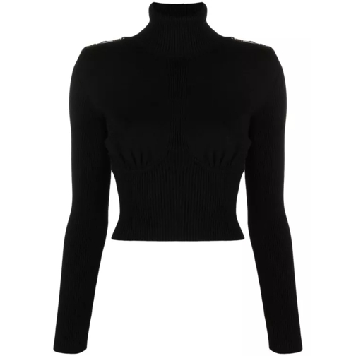 Elisabetta Franchi Roll-Neck Horsebit Jumper Black 