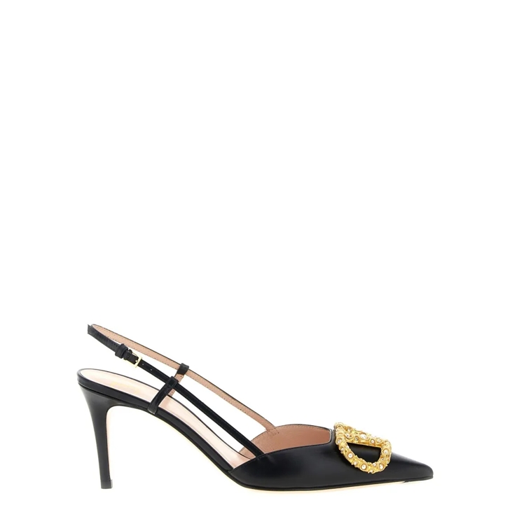 Valentino Garavani Slingback Vlogo Signature Black Pumps