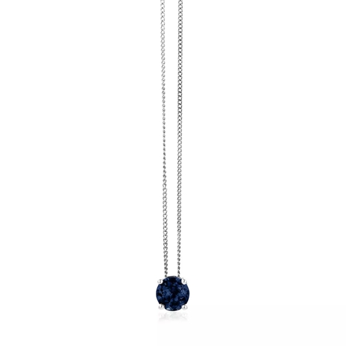 DIAMADA Necklace Blue Sapphire "The Wise One" 14KT White Gold Medium Necklace