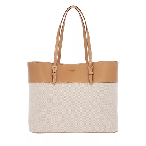 Saint Laurent Boucle Shopping Bag Leather Natural Beige Shopping Bag