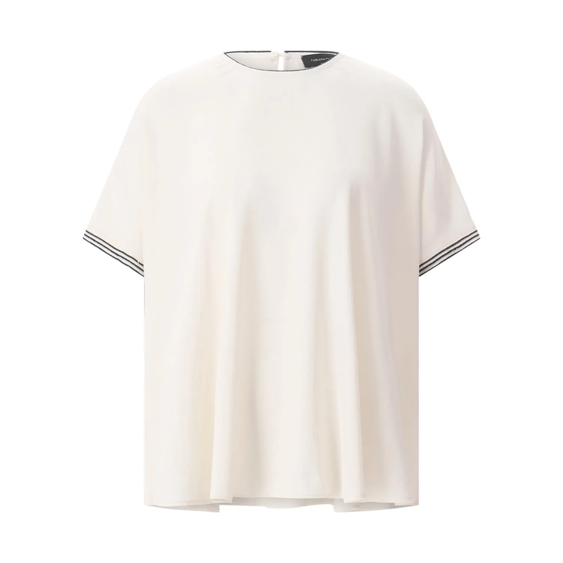 Fabiana Filippi T-shirt Blusenshirt aus Seiden-Mix weiß