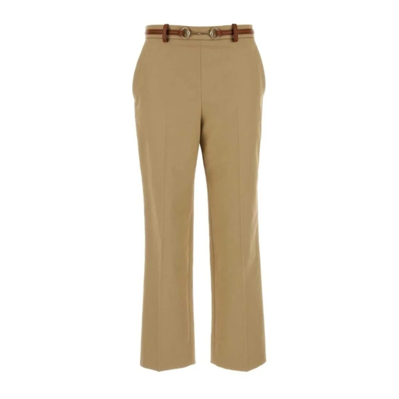 Gucci  Tailored Pants With Belt Detail And Finish Neutrals