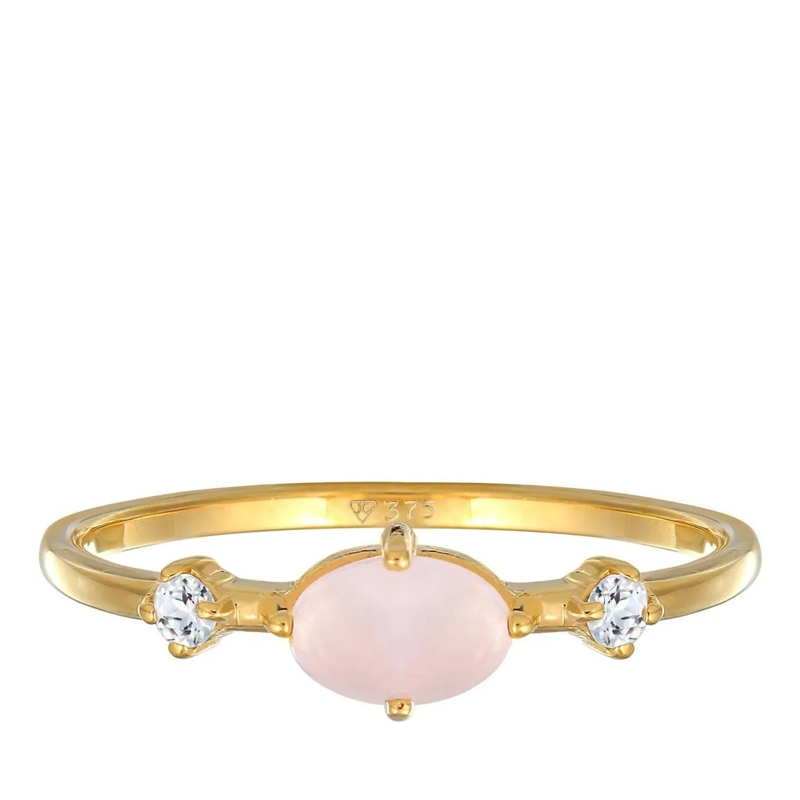 Elli Pavéring Ring Rosa Quarz Topas Edelstein Klassik 375er Gelb gold(Image 3)