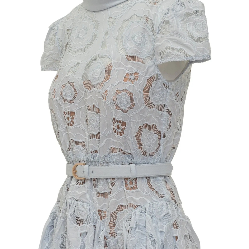 Self Portrait Maxikleid Abito Midi in Pizzo Floreale weiß(Image 4)
