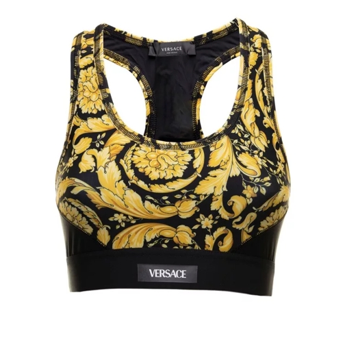 Versace Baroque Printed Technical Fabric Top Black 