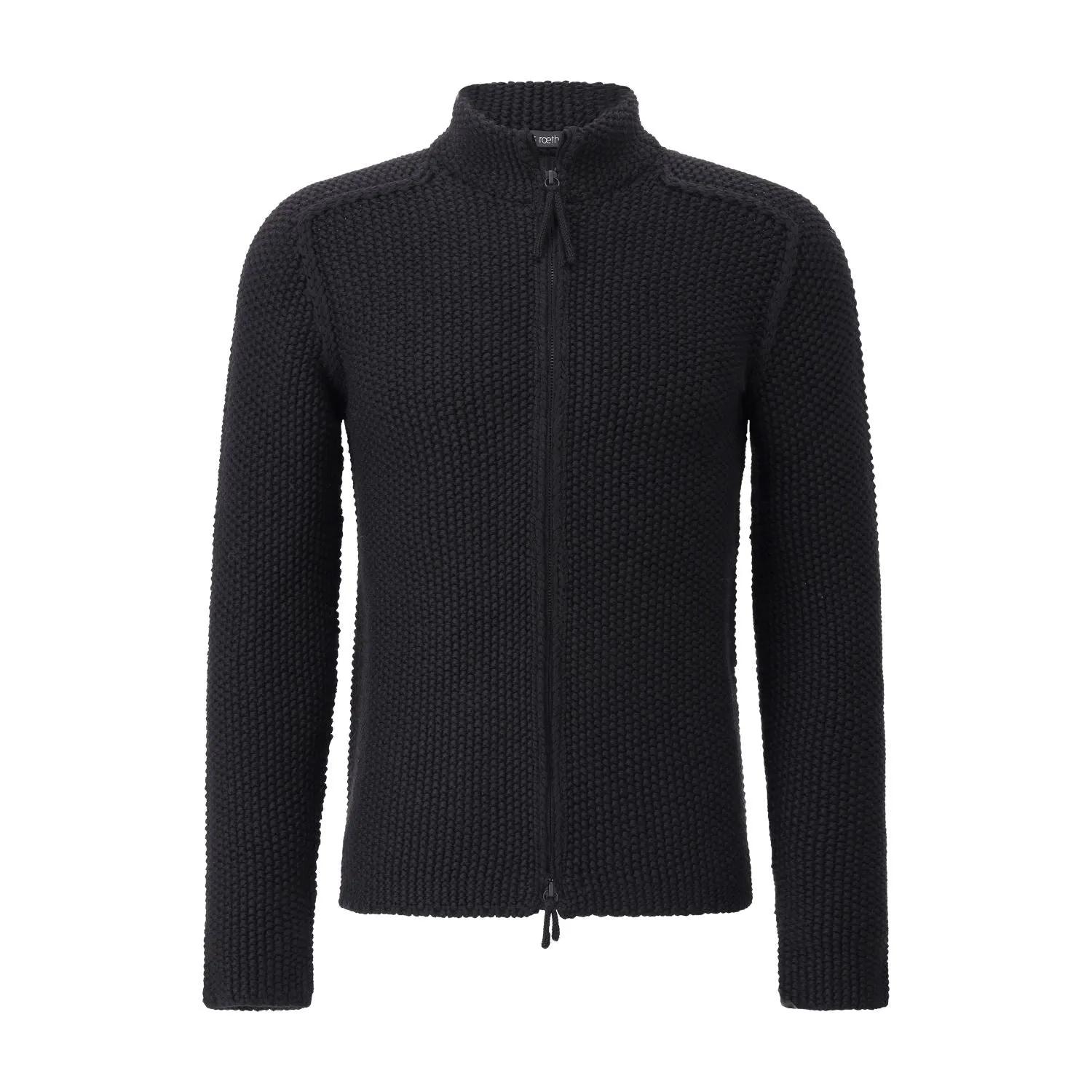 Hannes Roether - Strickjacke aus Schurwolle - Größe L - schwarz