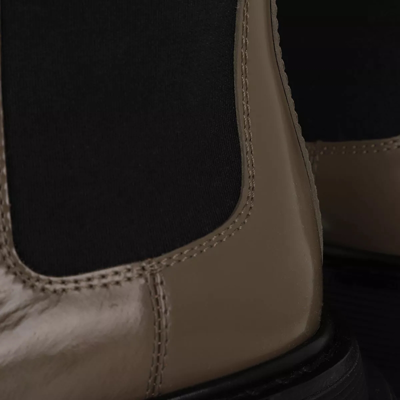 Alexander McQueen Chelsea Boots Bootie Smooth Leather Grau/Beige(Image 3)