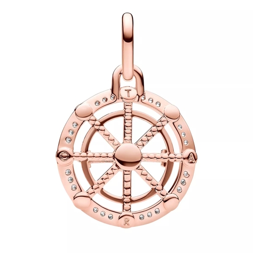 Pandora Spinning wheel 14k rose gold-plated medallion with Clear Anhänger