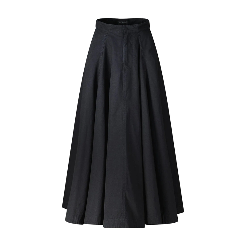 Balenciaga Maxirock Midirock aus Baumwolle schwarz