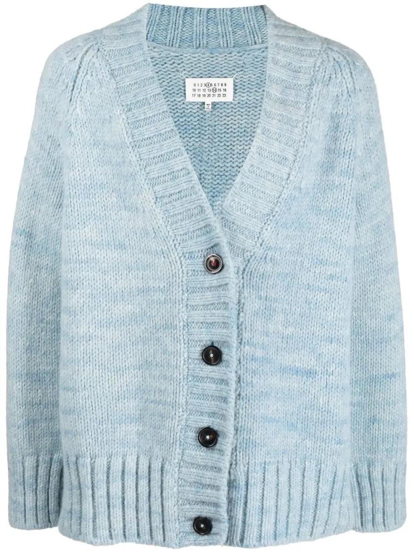 Maison Margiela - Oversized Wool Cardigan - Größe M - blau