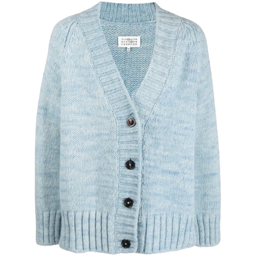 Maison Margiela Cardigan Oversized Wool Cardigan Blue