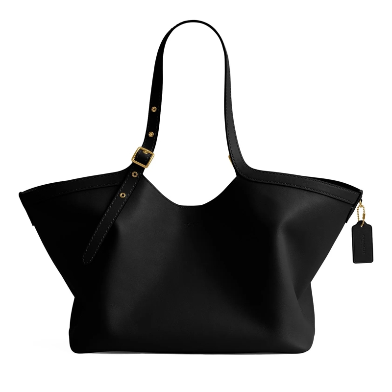 Coach Shopping Bag Natural Grain Leather Gramercy Tote Black
