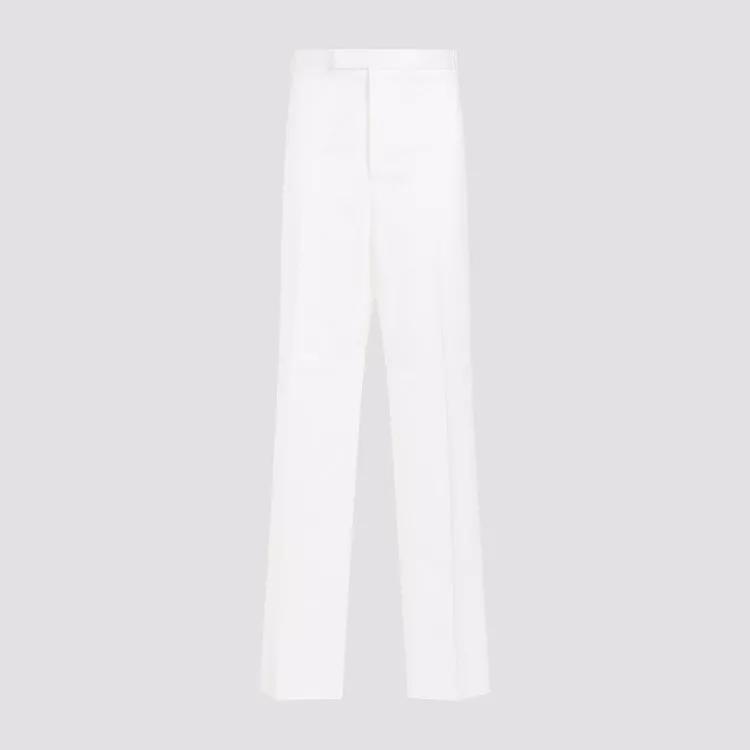 Thom Browne - Straight Leg White Cotton Chino Pants - Größe 5 - white