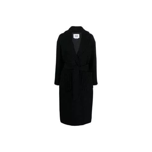 MSGM Single-Breasted Button-Fastening Coat Black 