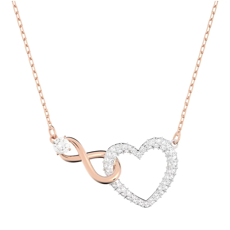 Swarovski Collier moyen Infinity and heart Mixed metal finish Bicolor