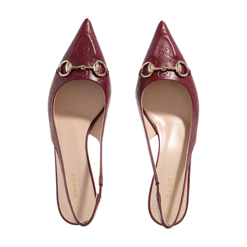Gucci Pumps Horsebit Slingback Burgundy(Image 6)