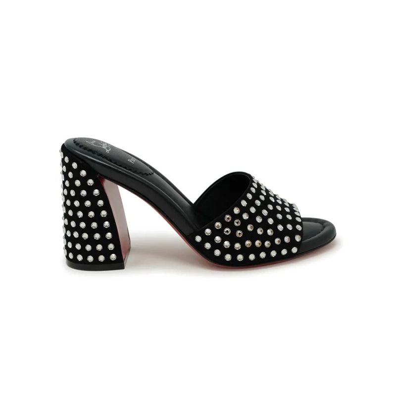 Christian Louboutin Sandalen Black Suede Jane Mule Strass Boum Sandals Black