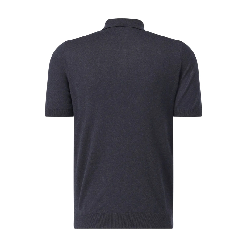 Gran Sasso Pullover Poloshirt aus Seide blau(Image 2)