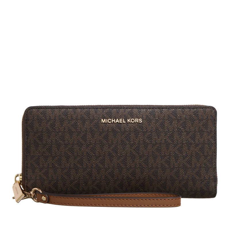MICHAEL Michael Kors Portemonnaie mit Zip-Around-Reißverschluss Travel Continental Brown